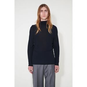 OUR LEGACY Mens Shirt Size 48 Black Pullover BEND TURTLENECK Cotton Knit $260